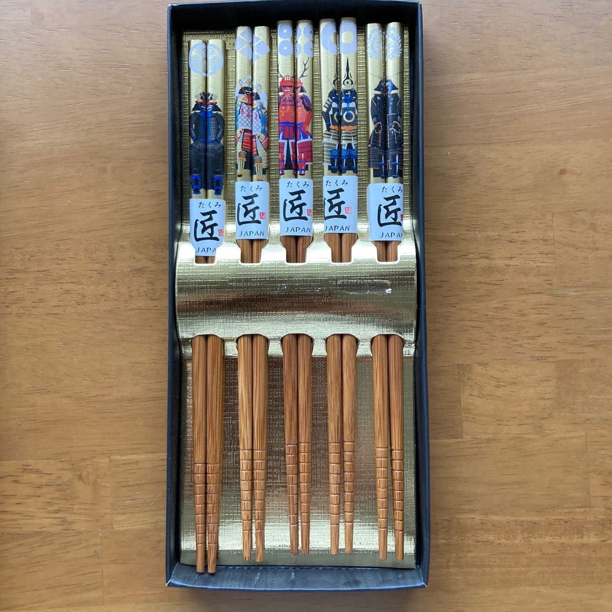 Handmade Sengoku Busho Chopsticks 5Set Reusable Natural Bamboo